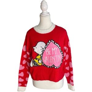 Peanuts Charlie Brown Be My Valentine Sweater Red